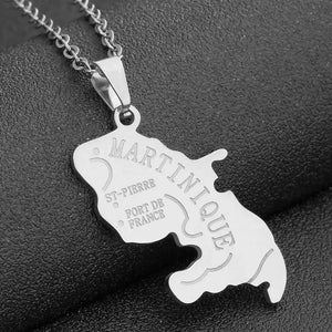 Martinique Map Necklace