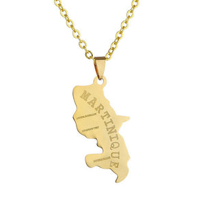 Martinique Map Necklace