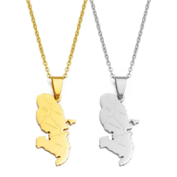 Martinique Map Necklace