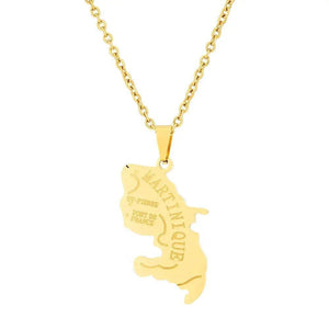 Martinique Map Necklace