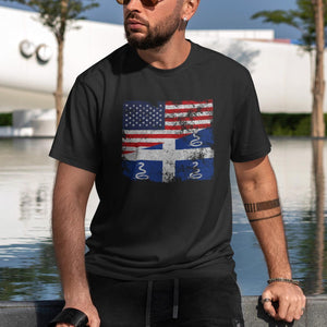 Martinique USA Flag T-Shirt Black / S