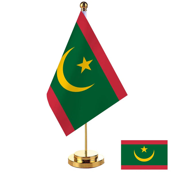 Mauritania Desk Flag - Small Office Table Flag