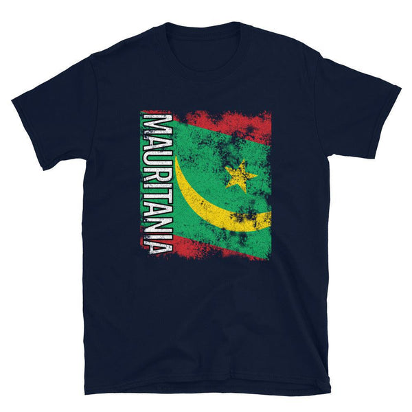 Mauritania Flag Distressed T-Shirt