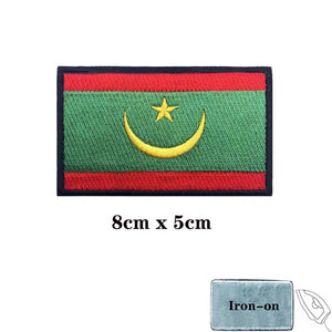 Mauritania Flag Patch - Iron On/Hook & Loop Patch