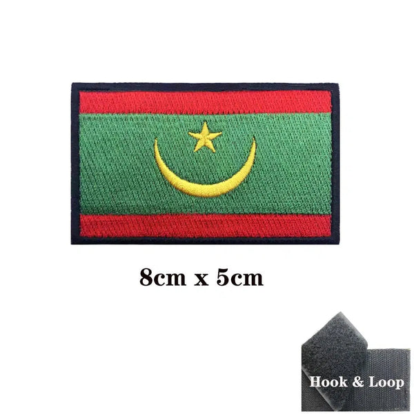 Mauritania Flag Patch - Iron On/Hook & Loop Patch