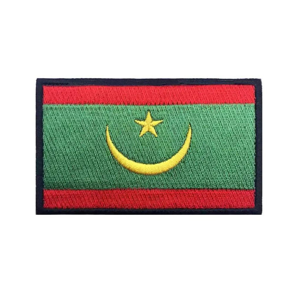 Mauritania Flag Patch - Iron On/Hook & Loop Patch