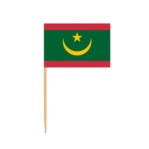 Mauritania Flag Toothpicks - Cupcake Toppers (100Pcs)