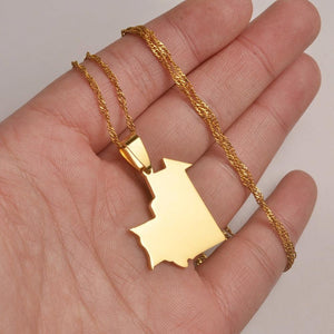 Mauritania Map Necklace