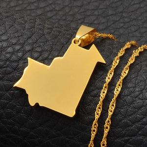 Mauritania Map Necklace