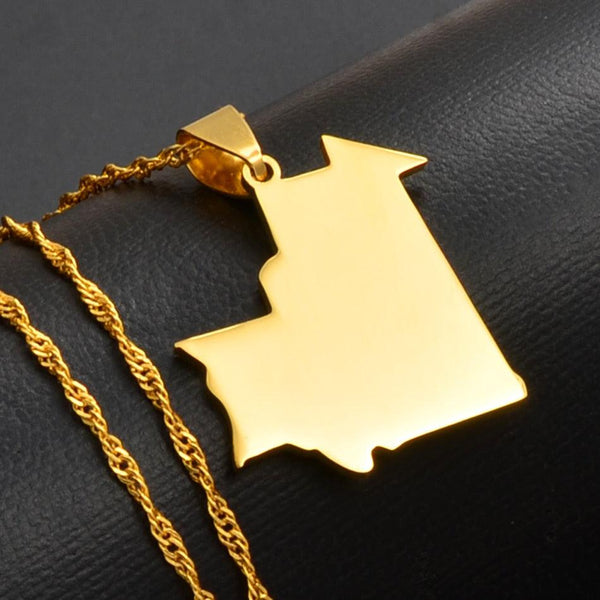 Mauritania Map Necklace