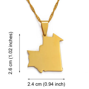 Mauritania Map Necklace