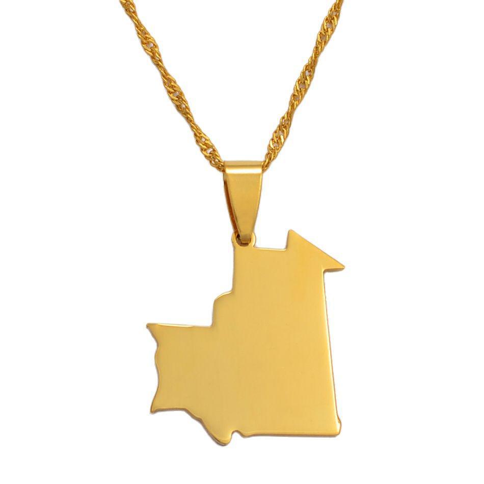 Mauritania Map Necklace