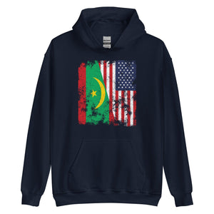 Mauritania USA Flag - Half American Hoodie