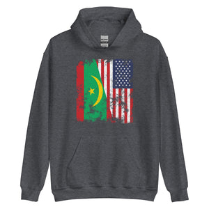 Mauritania USA Flag - Half American Hoodie