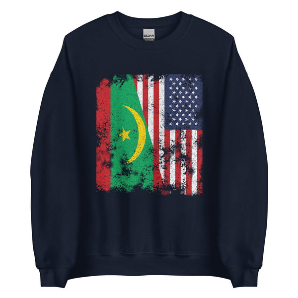 Mauritania USA Flag - Half American Sweatshirt