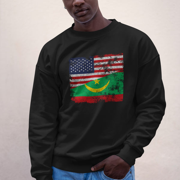Mauritania USA Flag Sweatshirt
