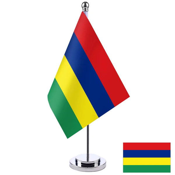 Mauritius Desk Flag - Small Office Table Flag