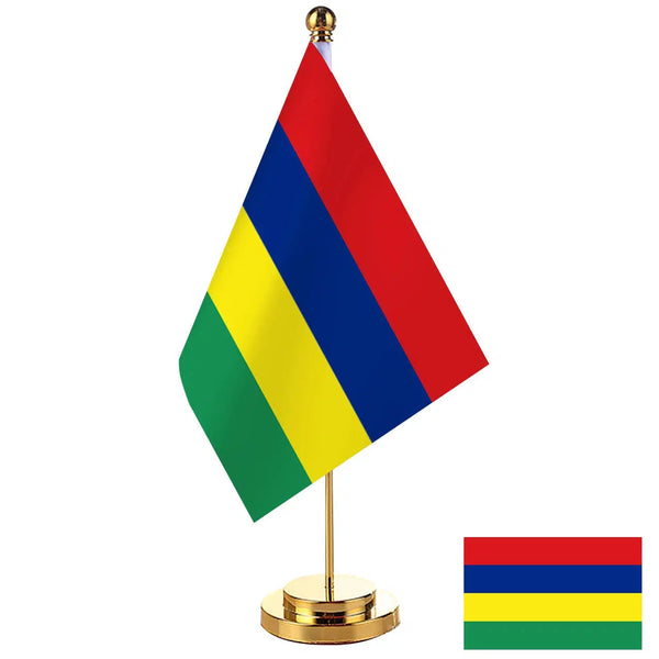 Mauritius Desk Flag - Small Office Table Flag