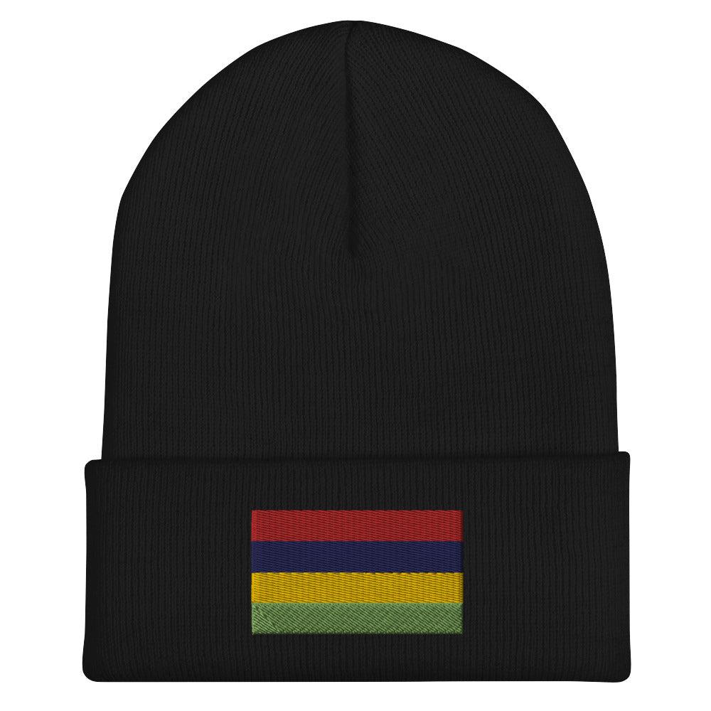 Mauritius Flag Beanie - Embroidered Winter Hat