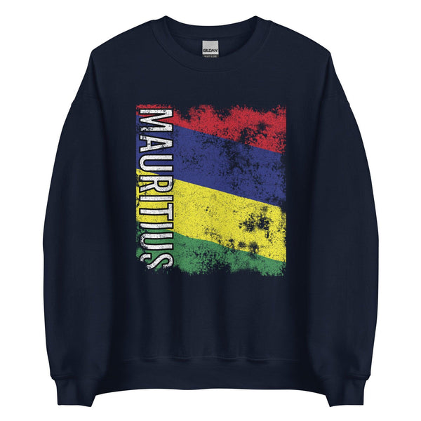 Mauritius Flag - Distressed Flag Sweatshirt