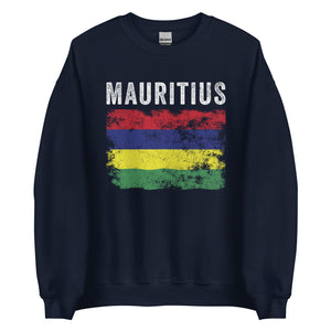 Mauritius Flag Distressed Mauritian Flag Sweatshirt