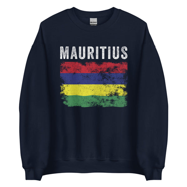 Mauritius Flag Distressed Mauritian Flag Sweatshirt