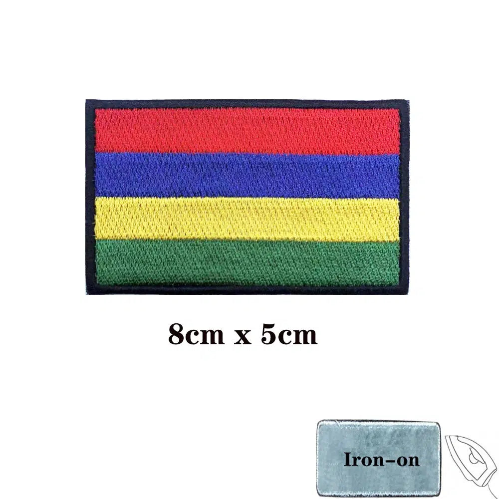 Mauritius Flag Patch - Iron On/Hook & Loop Patch