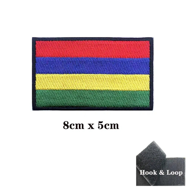 Mauritius Flag Patch - Iron On/Hook & Loop Patch