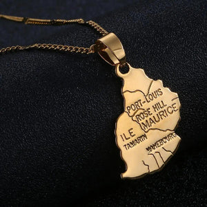 Mauritius Map Necklace