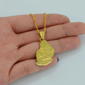 Mauritius Map Necklace