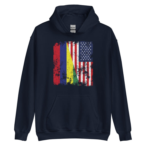 Mauritius USA Flag - Half American Hoodie