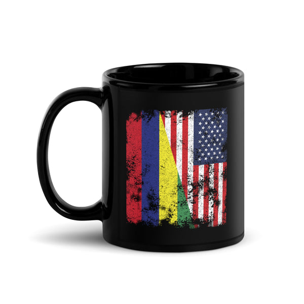Mauritius USA Flag - Half American Mug