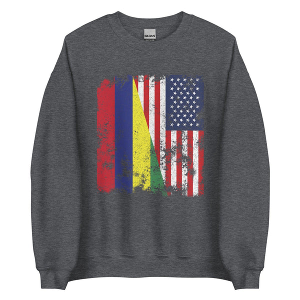 Mauritius USA Flag - Half American Sweatshirt