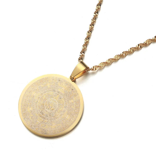 Mayan Calendar Pendant Necklace