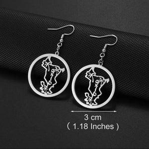 Mayotte Map Earrings