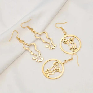 Mayotte Map Earrings