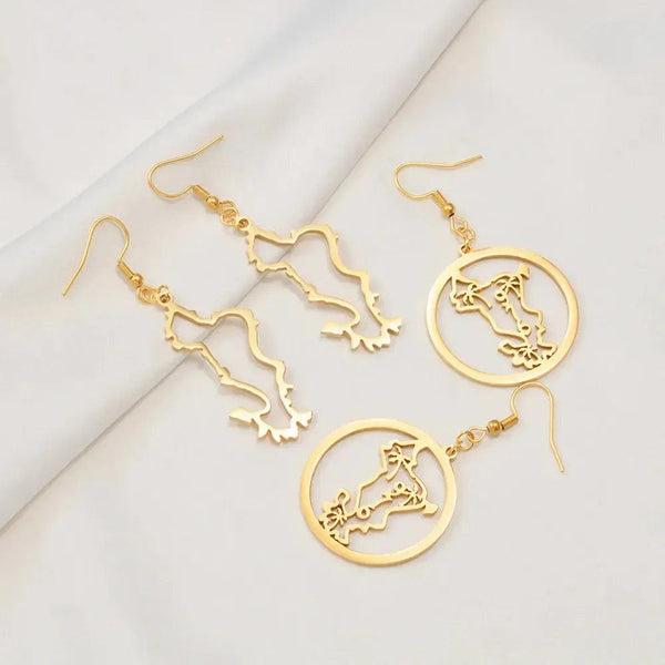 Mayotte Map Earrings