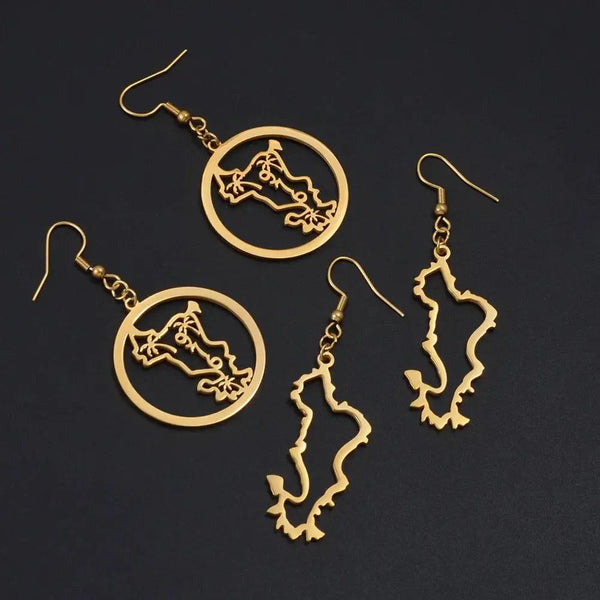 Mayotte Map Earrings