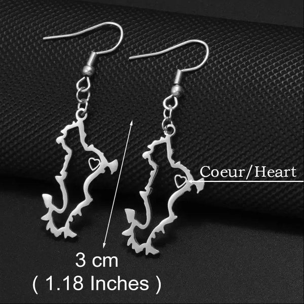 Mayotte Map Earrings