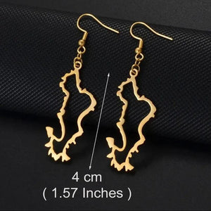 Mayotte Map Earrings