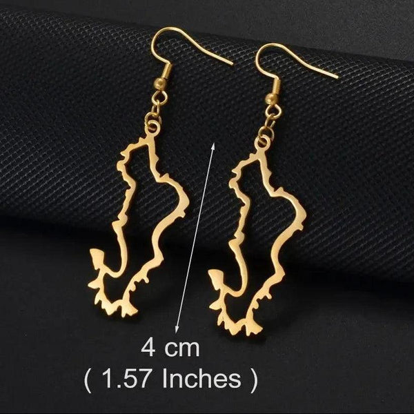 Mayotte Map Earrings