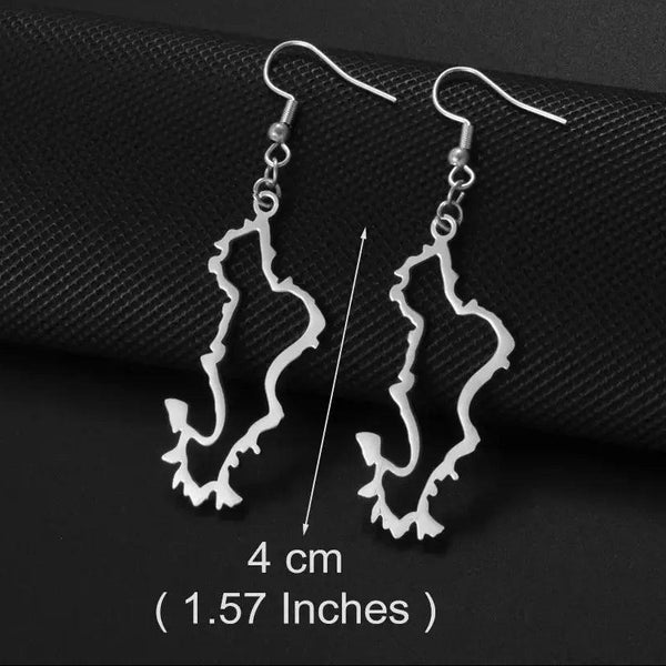 Mayotte Map Earrings