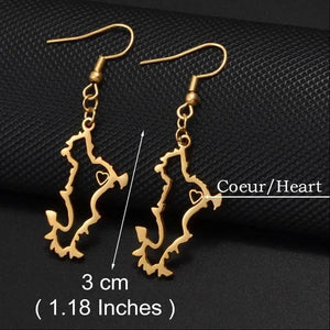 Mayotte Map Earrings