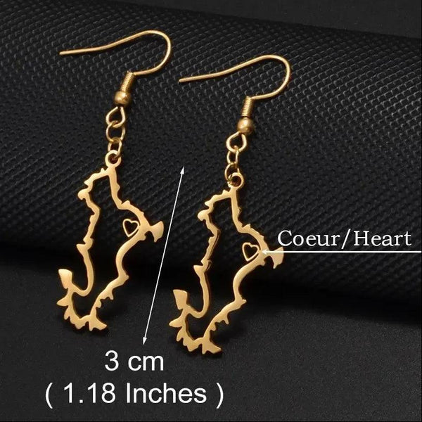 Mayotte Map Earrings