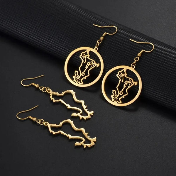 Mayotte Map Earrings