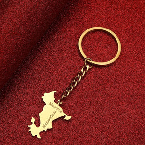 Mayotte Map Keychain