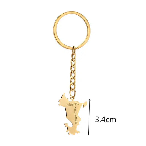 Mayotte Map Keychain