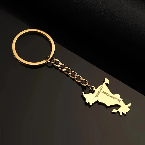 Mayotte Map Keychain