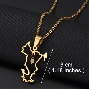 Mayotte Map Necklace
