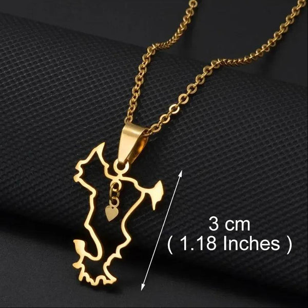 Mayotte Map Necklace